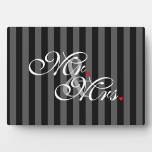Mr. and Mrs. Husband Wife His Hers Newly Weds Plaque
