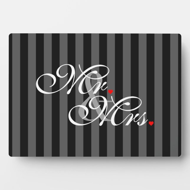 Mr. and Mrs. Husband Wife His Hers Newly Weds Plaque (Front)