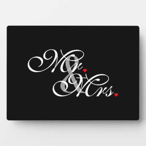 Mr and Mrs Husband Wife His Hers Newly Weds Plaque