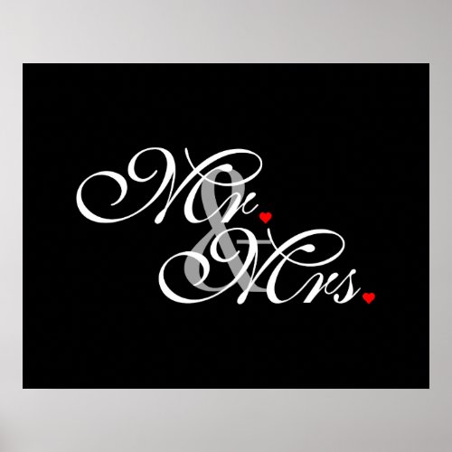 Mr and Mrs Husband Wife His Hers Newly Weds Poster