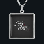 Mr. and Mrs. Husband Wife His Hers Newly Weds Sterling Silver Necklace<br><div class="desc">A classic monogram for Mr. and Mrs. for newly weds established couples mom dad girlfriend or boyfriend. A perfect last minute gift idea. Mr. and Mrs. Husband Wife His Hers Newly Weds on a custom gift to wear or to share. Use the "Message" link to contact us with your special...</div>