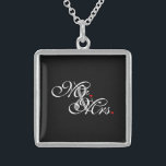 Mr. and Mrs. Husband Wife His Hers Newly Weds Sterling Silver Necklace<br><div class="desc">A classic monogram for Mr. and Mrs. for newly weds established couples mom dad girlfriend or boyfriend. A perfect last minute gift idea. Mr. and Mrs. Husband Wife His Hers Newly Weds on a custom gift to wear or to share. Use the "Message" link to contact us with your special...</div>