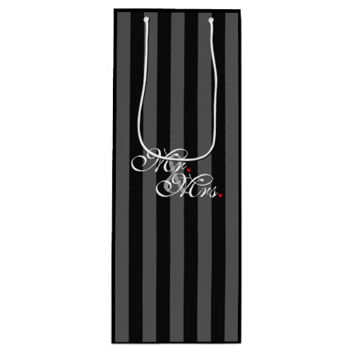 Mr and Mrs Husband Wife His Hers Newly Weds Wine Gift Bag
