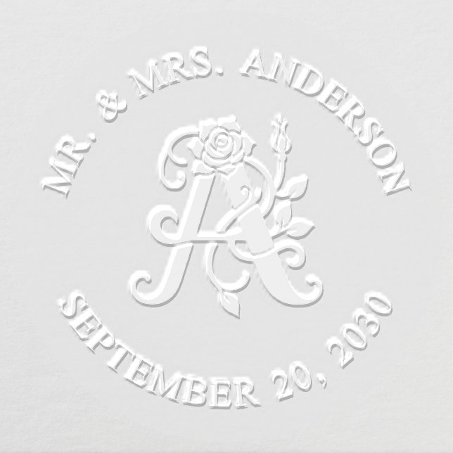 Mr and Mrs Initial A Wedding Embosser (Design)