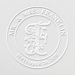 Mr and Mrs Initial F Wedding Embosser