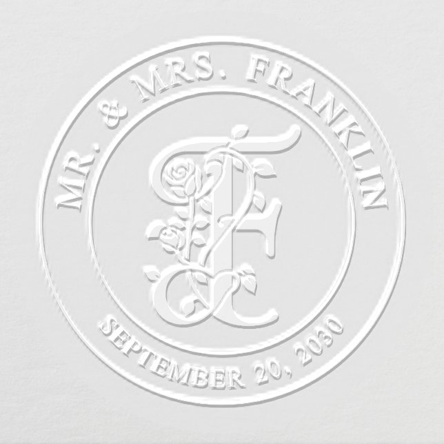 Mr and Mrs Initial F Wedding Embosser (Design)