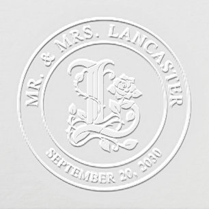 Mr and Mrs Initial L Wedding Embosser