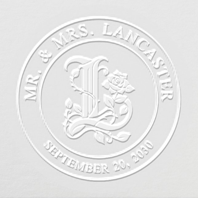 Mr and Mrs Initial L Wedding Embosser (Design)
