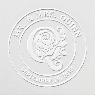 Mr and Mrs Initial Q Wedding Embosser