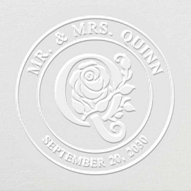 Mr and Mrs Initial Q Wedding Embosser (Design)