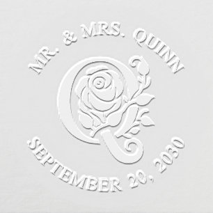 Mr and Mrs Initial Q Wedding Embosser