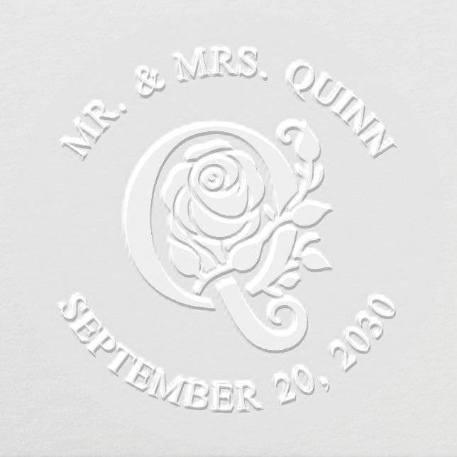 Mr and Mrs Initial Q Wedding Embosser (Design)