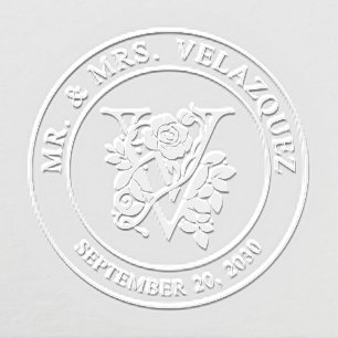 Mr and Mrs Initial V Wedding Embosser