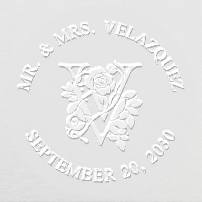Mr and Mrs Initial V Wedding Embosser (Design)