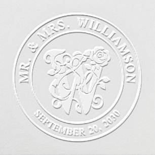 Mr and Mrs Initial W Wedding Embosser