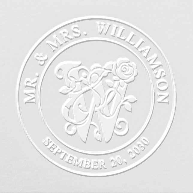 Mr and Mrs Initial W Wedding Embosser (Design)
