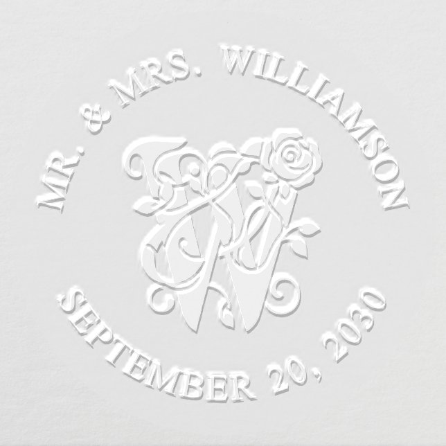 Mr and Mrs Initial W Wedding Embosser (Design)