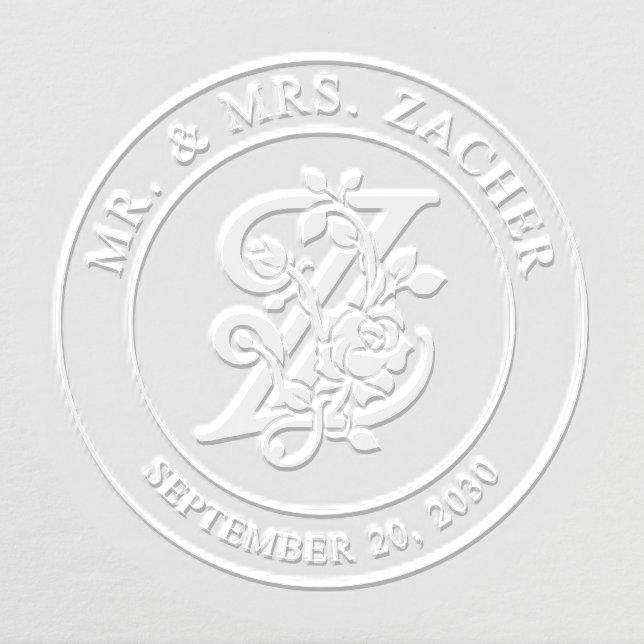 Mr and Mrs Initial Z Wedding Embosser (Design)