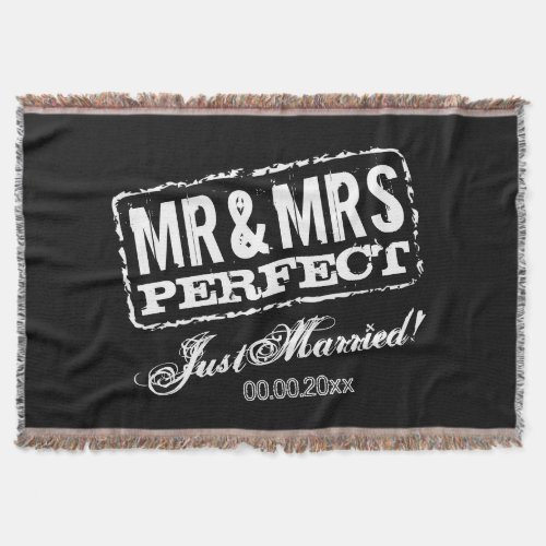 Mr and Mrs Just Married blanket gift for newlyweds