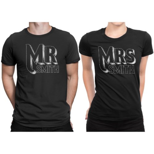 Mr and Mrs Just Married Matching Couple Shirts 