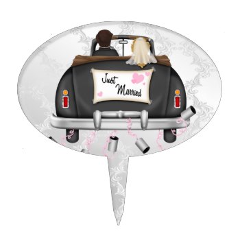 Mr And Mrs Just Married Wedding Car Cake Topper by Ricaso_Wedding at Zazzle