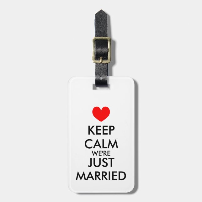 Mr and Mrs keep calm just married luggage tags (Front Vertical)