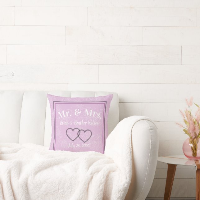 Mr and Mrs Keepsake Throw Pillow (Couch)