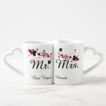 Mr and Mrs Las Vegas Wedding Coffee Mug Set<br><div class="desc">Romantic nesting cups for Las Vegas wedding newlyweds. Playing cards with clubs,  hearts,  diamonds,  and spades in black and white and red.</div>