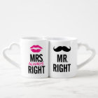 Mr. And Mrs. Lips And Mustache Couples Mug