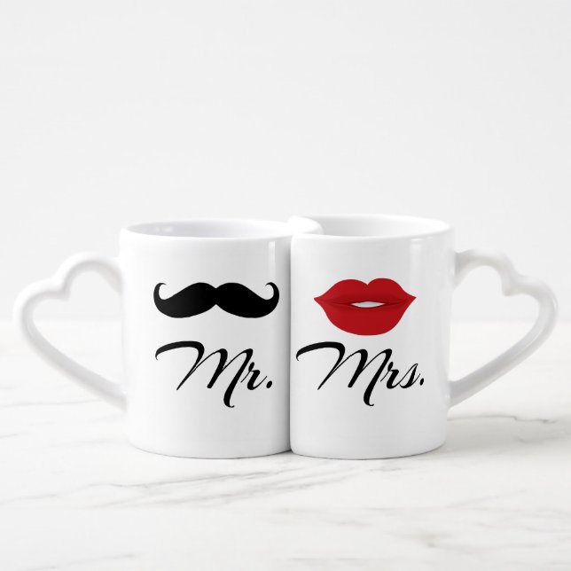 Mr And Mrs Lovers' Mug Set (Front Nesting)