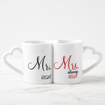 Mr. And Mrs. Lovers' Mug Set by RossiCards at Zazzle