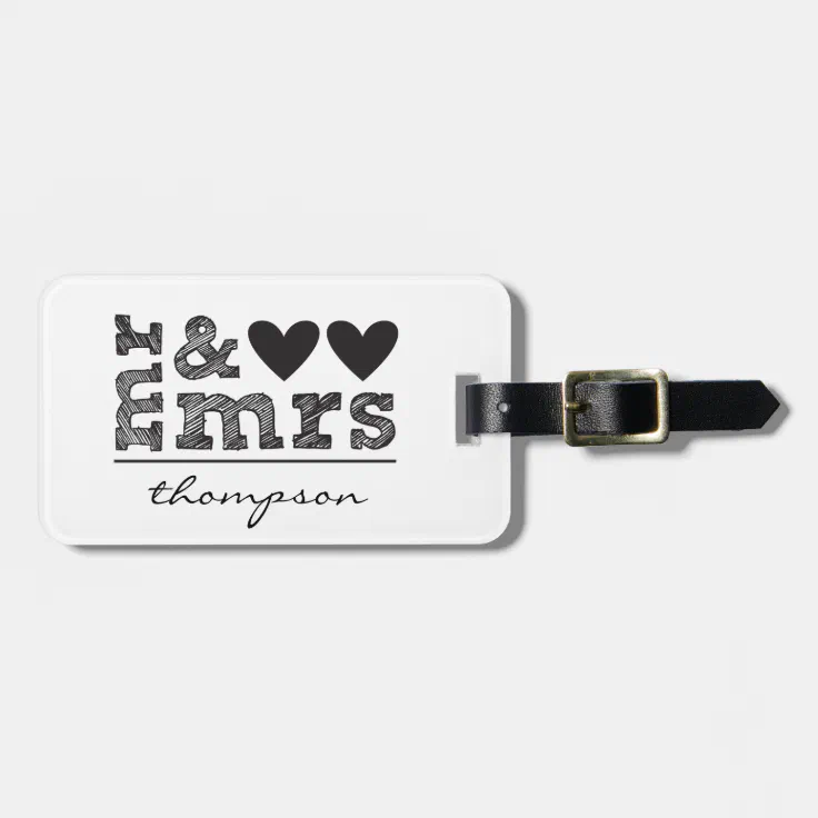 Mr. and Mrs. Luggage Tag Zazzle