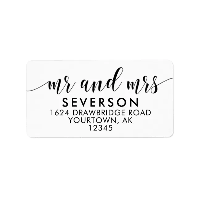 Mr and Mrs Mailing Address Labels Zazzle