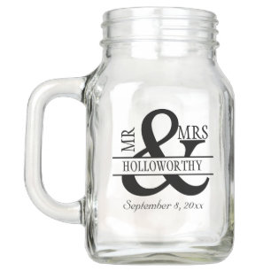 Mr and Mrs Mason Jar Rustic Country Wedding