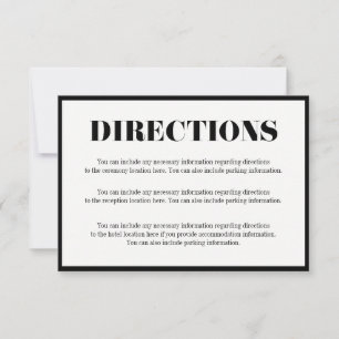 Mr and Mrs Modern Bold Directions Enclosure Card