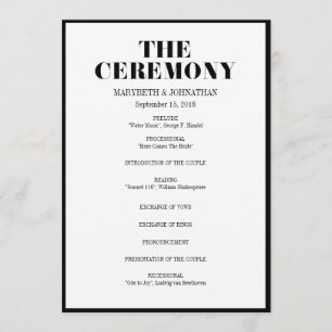 Mr and Mrs Modern Bold Wedding Program