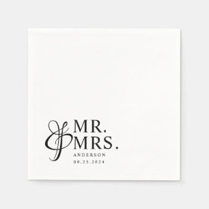 Mr. And Mrs. Modern Elegant Wedding Napkins