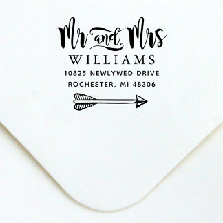 Mr and Mrs Modern Handwritten Script Wedding Self-inking Stamp