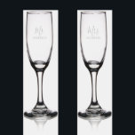 Mr and Mrs | Modern Script Personalized Name Champagne Flute<br><div class="desc">"Mr and Mrs" Modern Script Personalized Couple Gift

Perfect as wedding gifts for newlywed,  wedding anniversary gifts,  Valentine's day gifts and gift for any occasions.</div>
