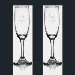 Mr and Mrs | Modern Script Personalized Name Champagne Flute<br><div class="desc">"Mr and Mrs" Modern Script Personalized Couple Gift

Perfect as wedding gifts for newlywed,  wedding anniversary gifts,  Valentine's day gifts and gift for any occasions.</div>