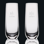 Mr and Mrs | Modern Script Personalized Name Stemless Champagne Flute<br><div class="desc">"Mr and Mrs" Modern Script Personalized Couple Gift

Perfect as wedding gifts for newlywed,  wedding anniversary gifts,  Valentine's day gifts and gift for any occasions.</div>