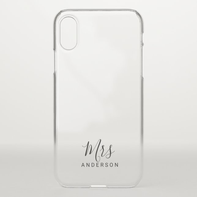 Mr and Mrs | Modern Script Personalized Uncommon iPhone Case (Back)
