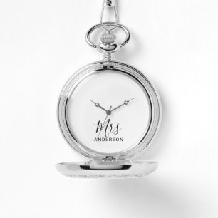 Mr and Mrs Modern Script Wedding Watch