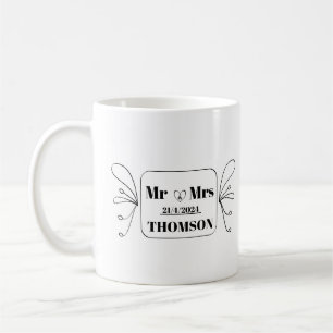 mr and mrs monogram coffee mug