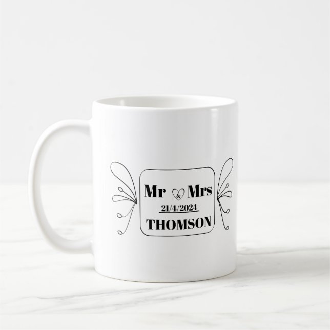 mr and mrs monogram coffee mug (Left)