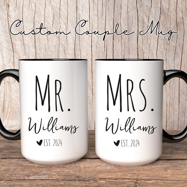 Mr and Mrs mug, Custom couple mug, Wedding gift Mug (Creator Uploaded)