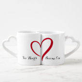Mr and Mrs Mug Set, Two Hearts Become One (Back Nesting)