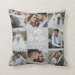Mr and Mrs multi photo wedding family gift Throw Pillow<br><div class="desc">Multi photo Mr and mrs wedding family gift. Ideal wedding,  new home,  anniversary,  birthday or Christmas gift. A fun way to show off all of your beautiful photographs.</div>