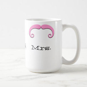 Mr. and Mrs. Mustache or Moustache Newly Weds Mug