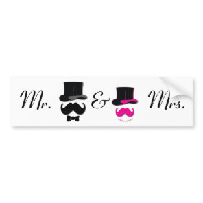 Mr. and Mrs. Mustache sticker